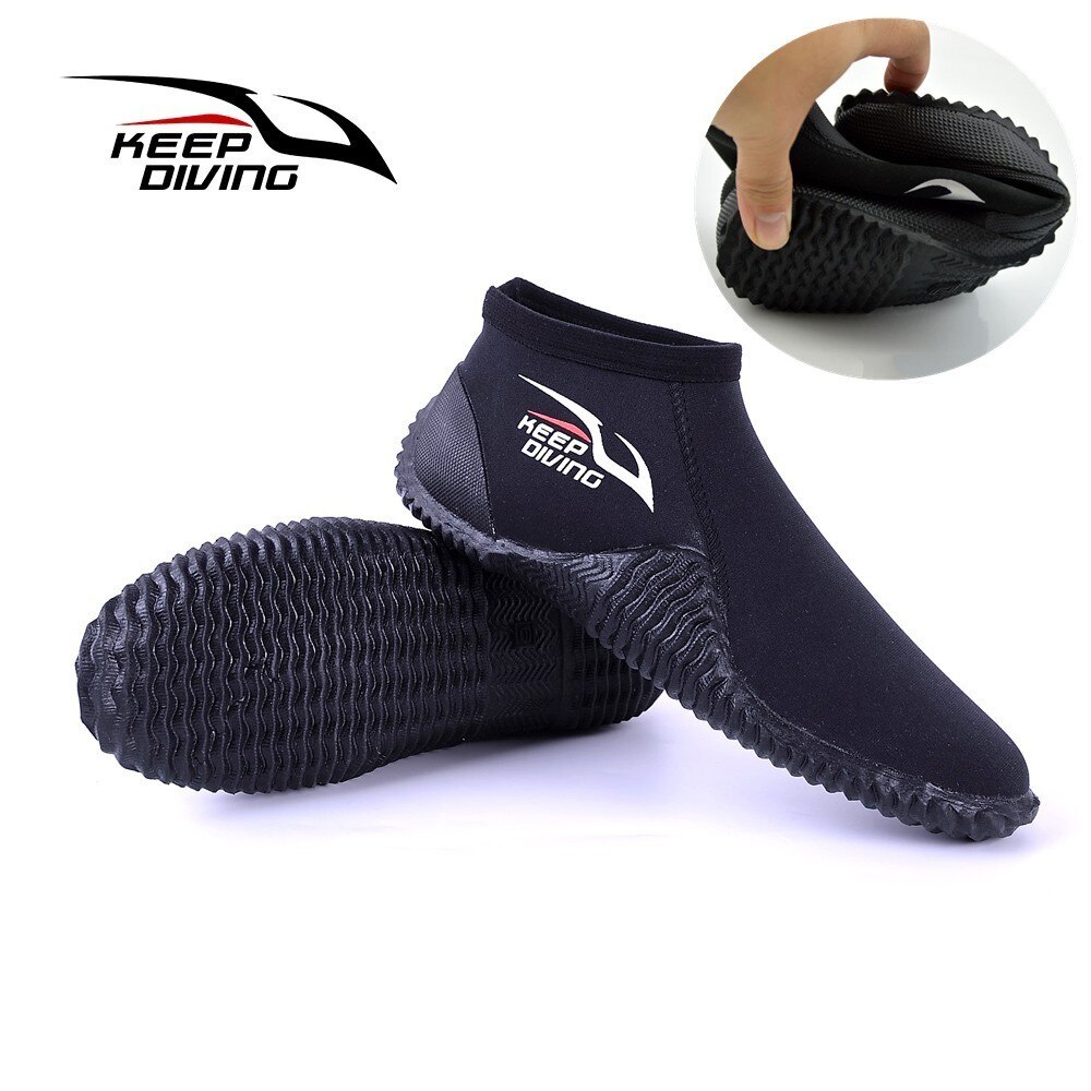 5Mm Neopreen Duiken Laarzen Winter Koude Proof Voeten Warm Water Hoge Bovenste Scuba Vinnen Onderwatervissers Aqua Surf Zwemmen Monofin schoenen: Low-top / L