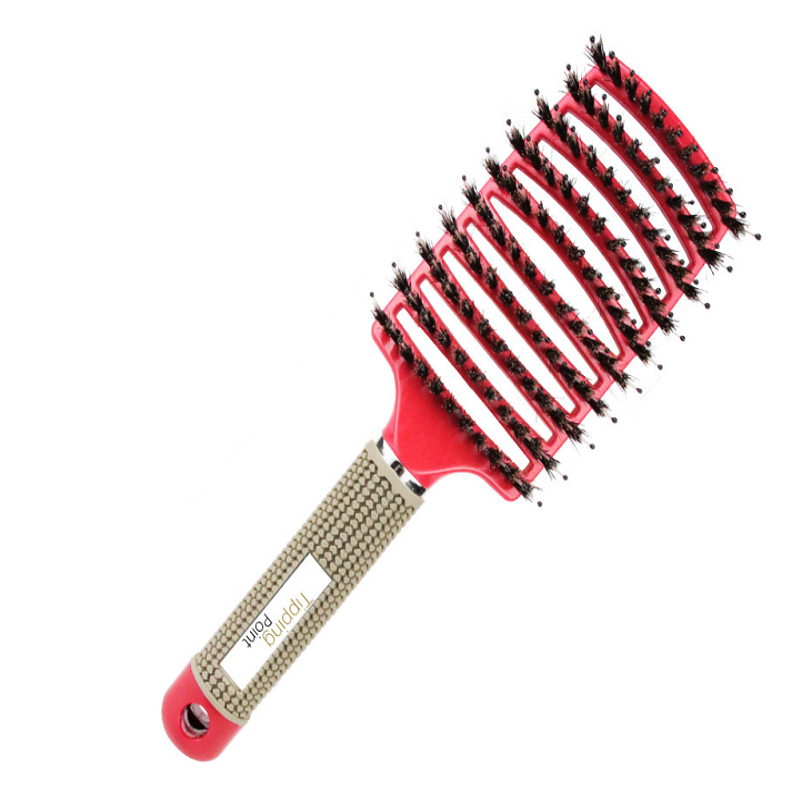 Meisjes Haar Hoofdhuid Massage Kam Haarborstel Varkenshaar Nylon Vrouwen Nat Krullend Ontwarren Haar Borstel Voor Salon Kappers Styling Tools: Default Title