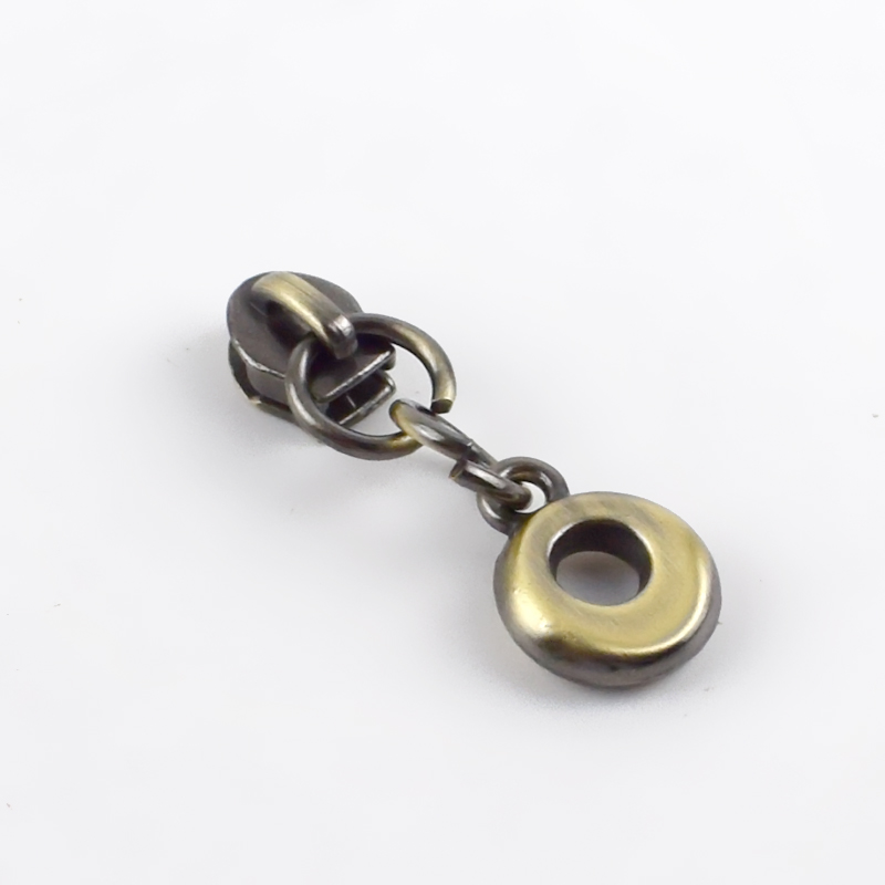 50 st 3#  o ringar metall blixtlås för nylon dragkedjor gör det själv handgjorda kläder plagg zip reparation kit väska tillbehör: Mässing