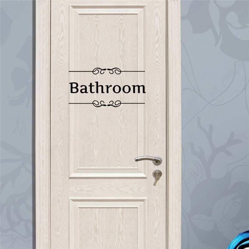 Product] Tekst Muurstickers Wc Badkamer Deur Vinyl Klassieke Zwart Wit Decorationl Art Stickers