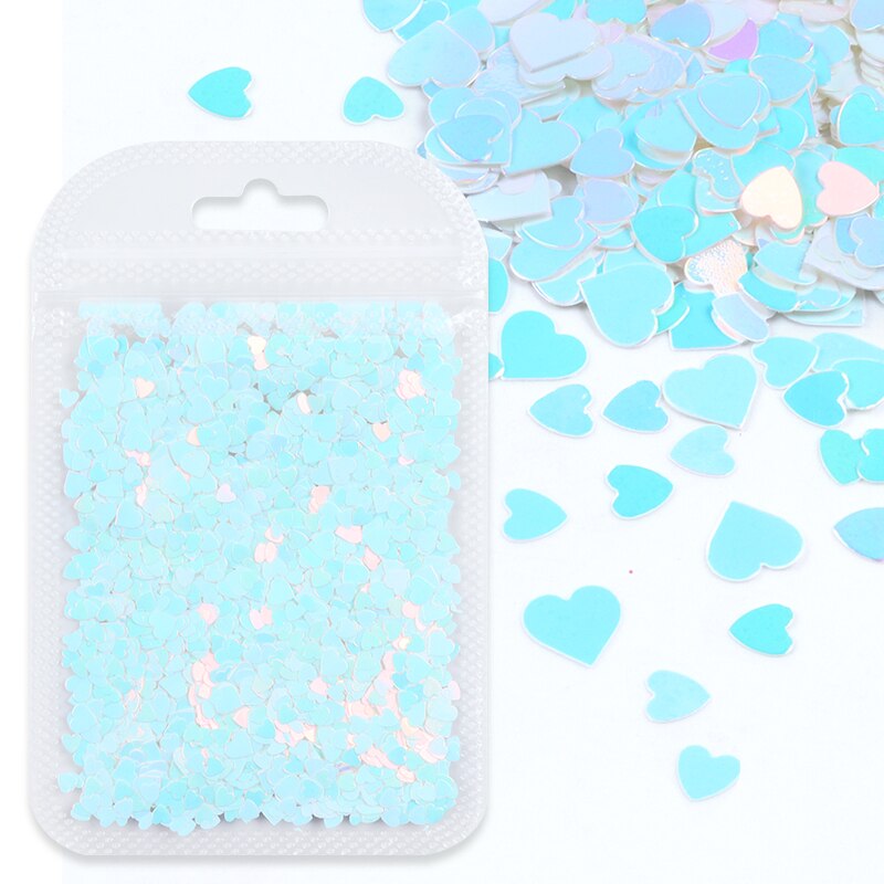 Mermaid 3D Liefde Hart Nail Pailletten Voor Manicure Sparkly Iriserende Glitter Flakes Nagel Charmes Diy Lente Zomer Polish: RYAX-3