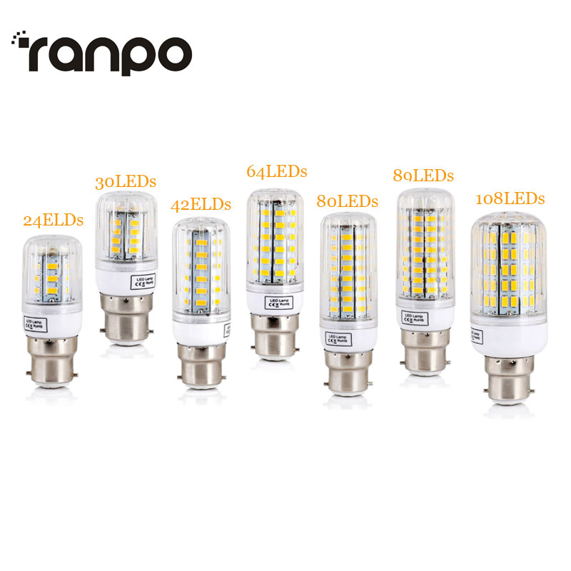 B22 bayoneta LED luces de maíz SMD 5730 bombillas de ahorro de energía 7W 12W 15W 20W 25W Leds lámpara Bombillas luz Lampada ampolla iluminación