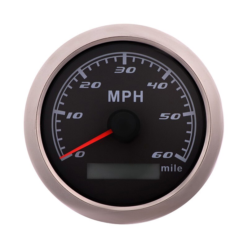 Waterdichte Auto Boot Snelheidsmeter Gauge 316 Rvs Bezel Snelheid Kilometerteller 30/60/120 Mph Zonder Gps Antenne Fit Voor 9 ~ 32V: BS 60MPH