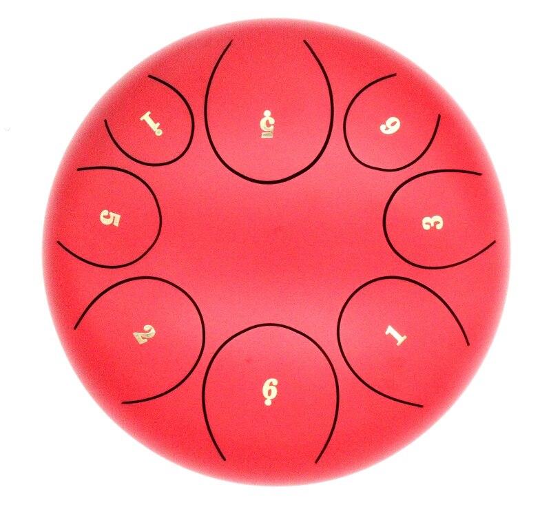8 Inch Steel Tongue Drum 8 Tune Hand Pan Drum Tank Drum With Drumsticks Carrying Bag Percussion Instruments Accessories: Red