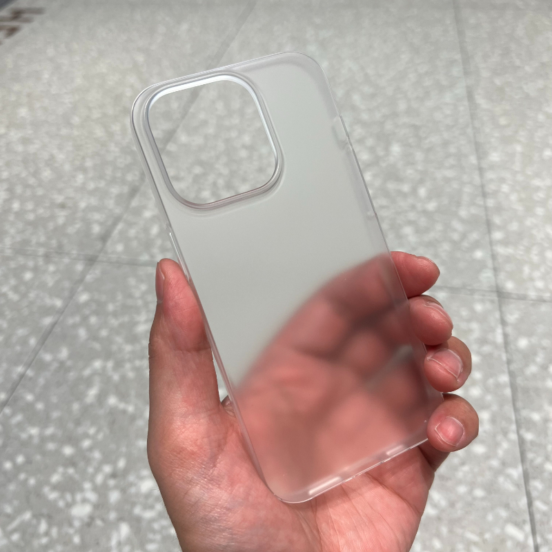 Matte Translucent Ultra Thin Phone Case For iPhone 14 15 Plus 11 12 13 Pro Max Hard Plastic PC Original Transparent Back Cover: PE / Clear