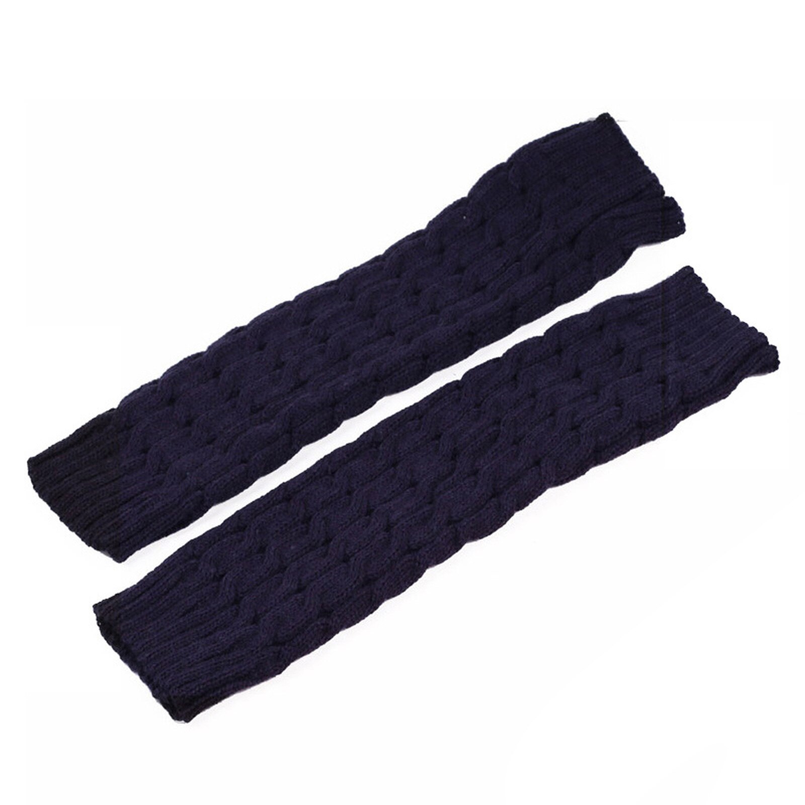Frauen Gestrickte Häkeln Winter Warme Beinlinge Lange Socken Slouch Leggings Damen Solide Stricken Knie Bein Lange Socken NOV99: purplish blue