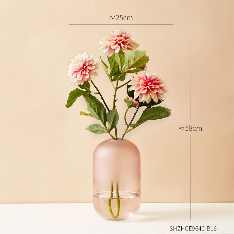 Eenvoudige decoratie van gematteerde glazen vazen, transparante vazen, scandinavische interieurdecoratie, inzetstuk voor thuis, bloemenknutsels: M