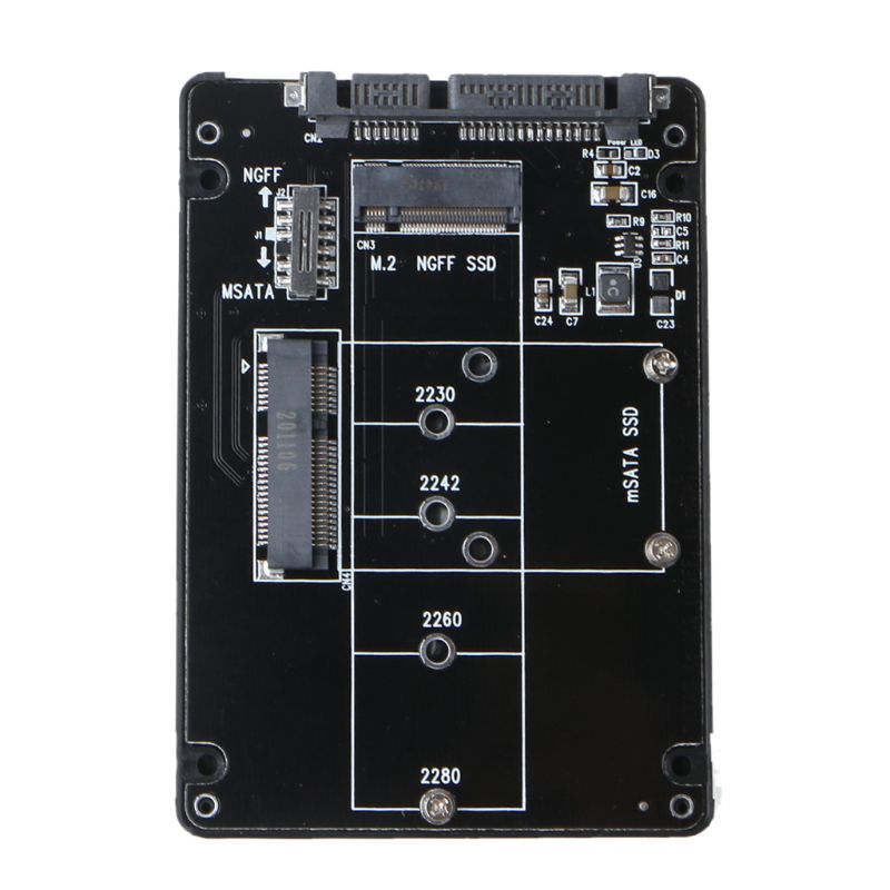 MSATA/M.2 to SATA3 Adapter Card Enclosure Box for 2.5\" SSD PC Computer 24BB
