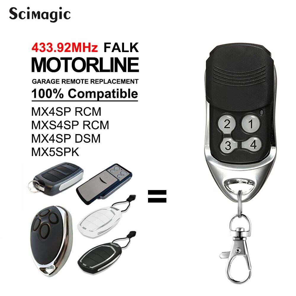 For Motorline MX4SP RCM FALK 4 Channel Garage Door Barrier Gate Remote Control 433.92 MHz