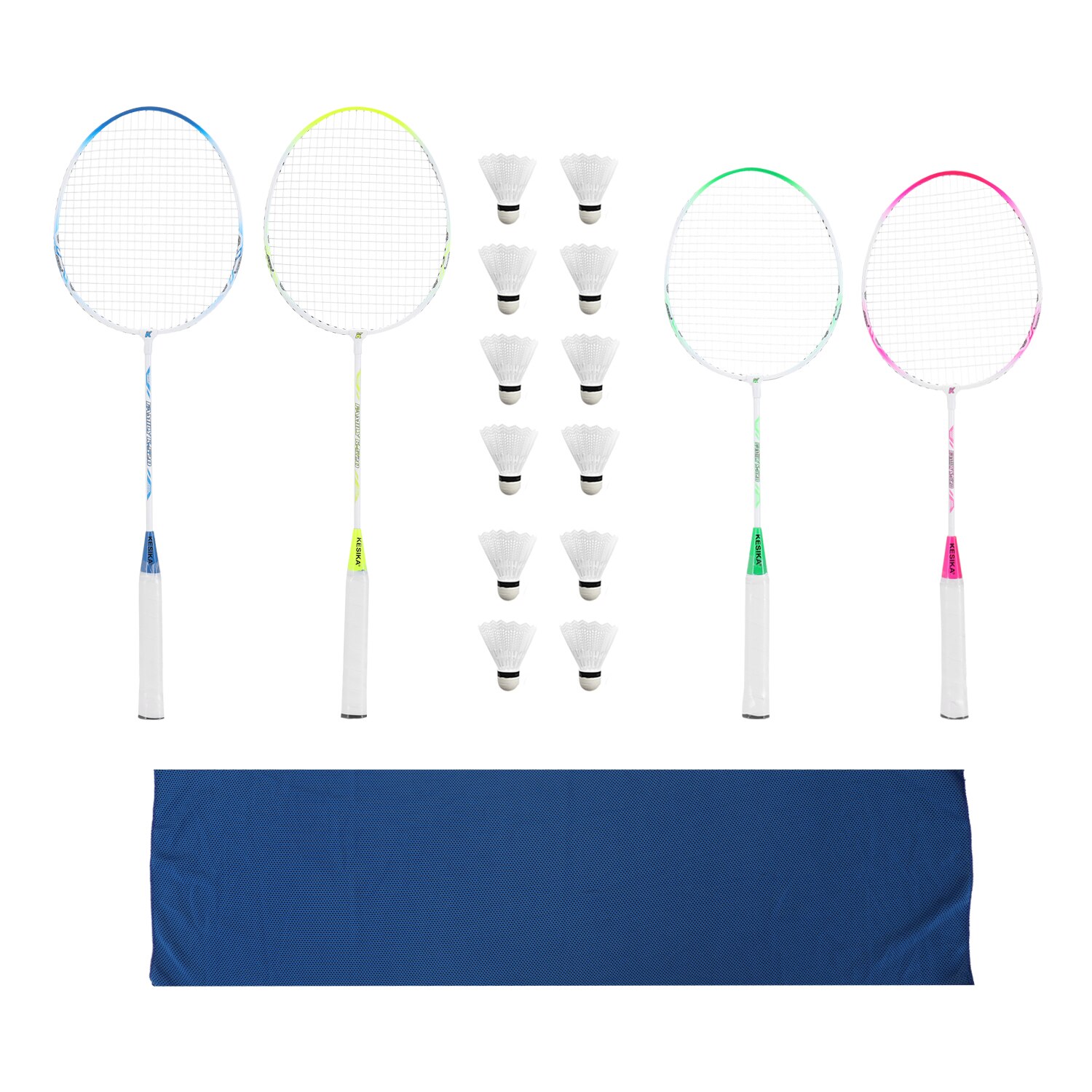 Family Badminton Set Badminton Rackets Four Packs Reusable Outdoor Exercise Fitness Combination Two Big Two Small Rackets Set