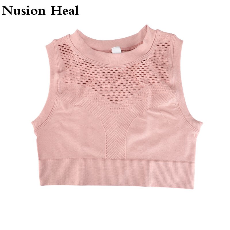 Camiseta corta sin mangas de Vital Ombre para mujer, Top corto de gimnasia, Tops de Yoga, camisetas de Fitness, ropa deportiva para mujer, entrenamiento de gimnasio