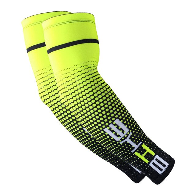 1Pair Arm Sleevs for Men and Women UV Sun Protection Cooling Sleeves to Arm for Cycling Running Basketball Driving Arm Warmers: Green / L