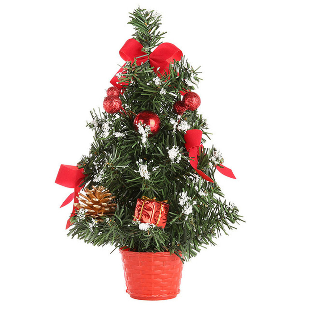 Artificial Tabletop Mini Christmas Tree Decorations Festival Miniature Tree 30cm: Red