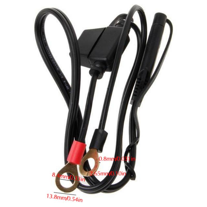 Motorcycle Battery Output Connector 12V-24V 60cm Motorcycle Battery Charger Termina 10A Fuse for SAE Disconnect Connector