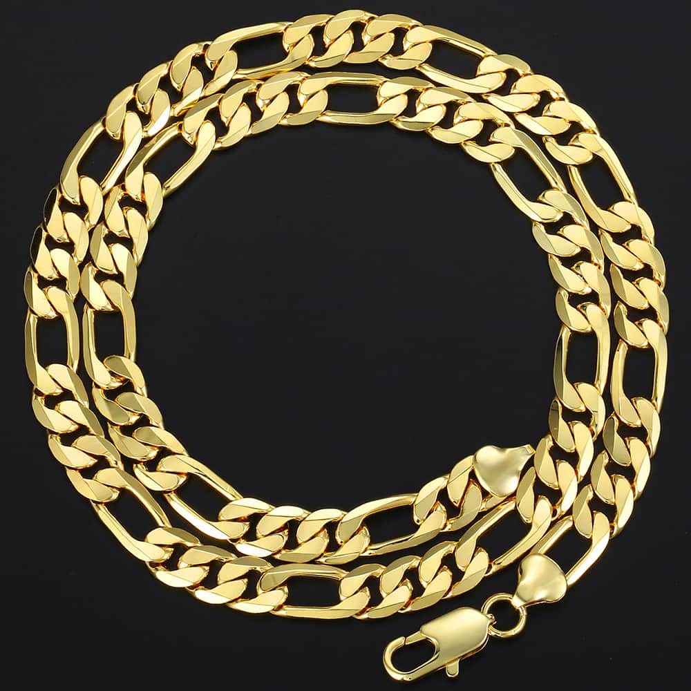 Trendsmax Mannen Ketting Vrouwen Gold Filled Figaro Ketting Voor Mannen Mannelijke Sieraden 9Mm 18-36 "GNM53