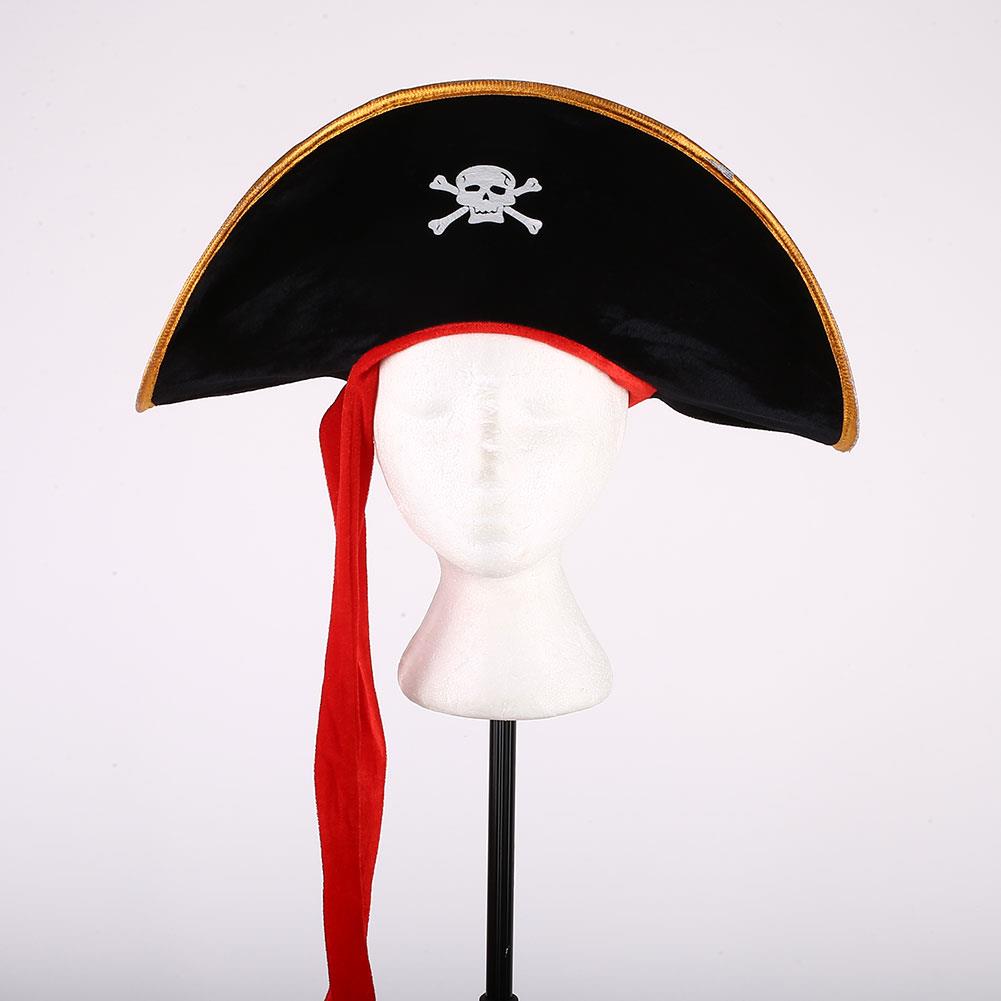 halloween Pirate Hat Dressing Cosplay Costume Captain Hat Skull Crossbone Cap Costume for Fancy Dress Party Halloween