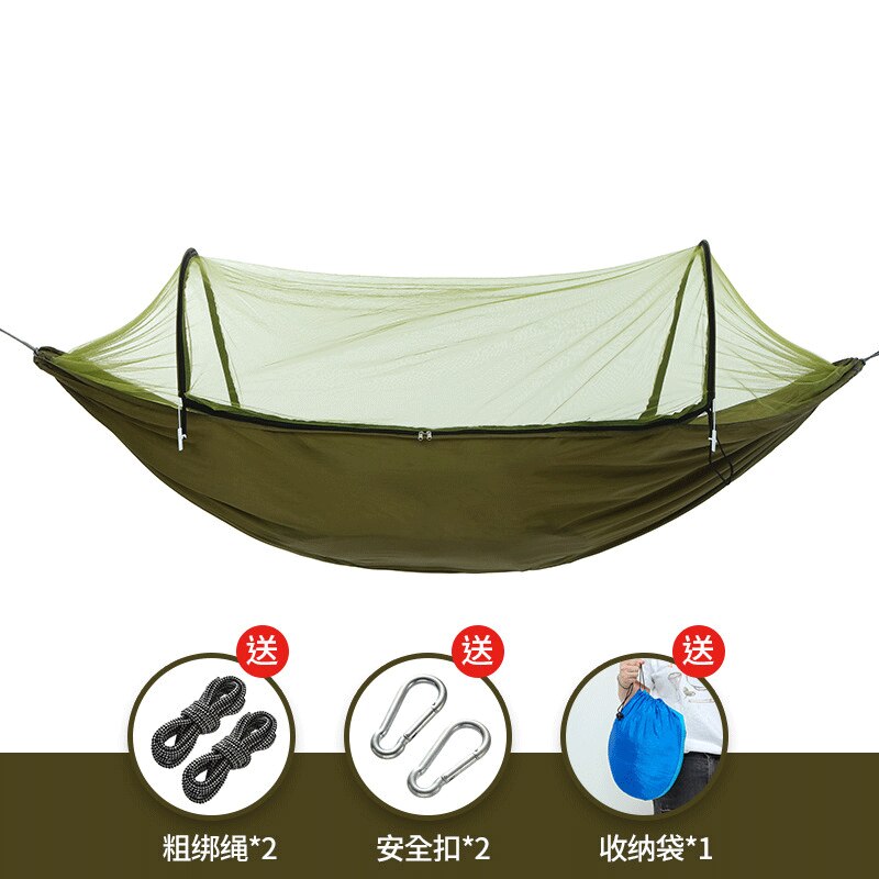 Outdoor Quick-opening Hammock With mosquito Net 1-2 Person Tent Backyard Hammock Camping Anti-mosquito Ultralight Hammock: B-S