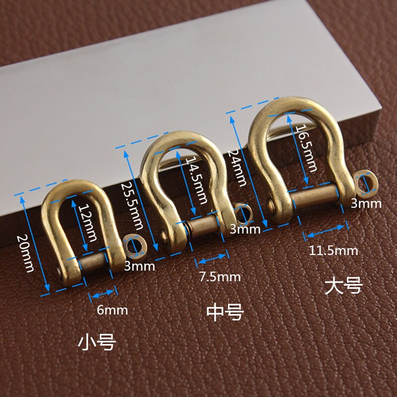 2 Stuks Messing Afneembare Verwisselbare Open Schroef D Ring Gesp Beugel Sluiting Lederen Ambachtelijke Tas Riem Riem Handvat Schouder Singels