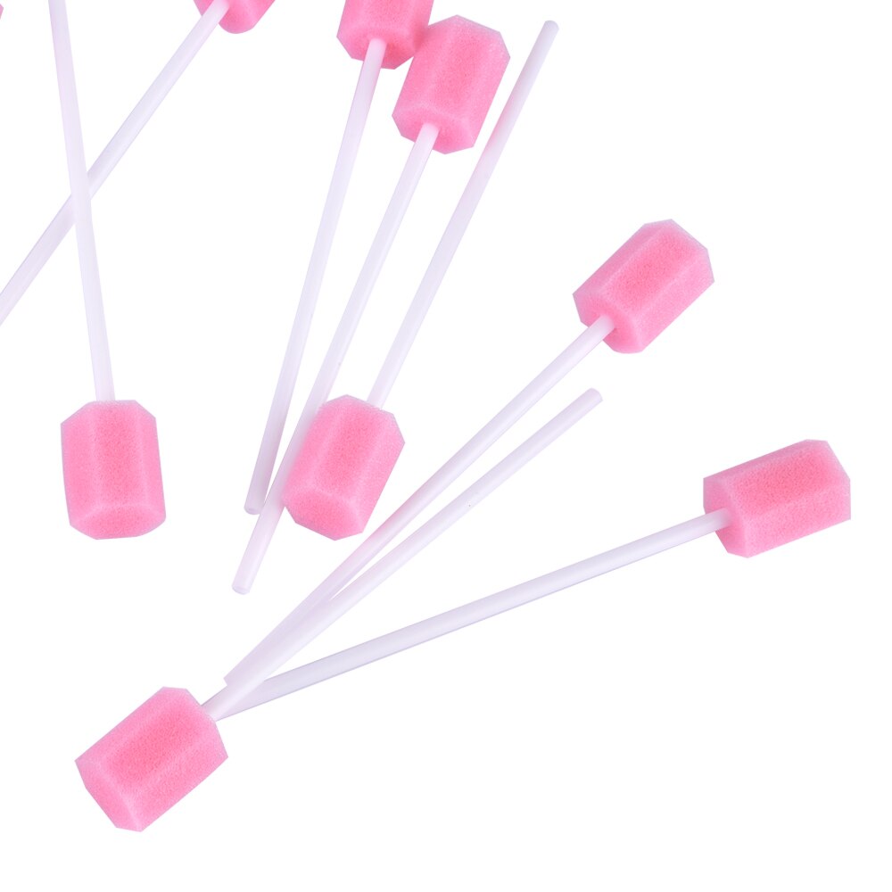 100pz Usa E Getta Igiene Orale Spugna Tampone di Pulizia Dei Denti Bocca Tamponi con Il Bastone Spugna Testa di Pulizia più pulito Tampone