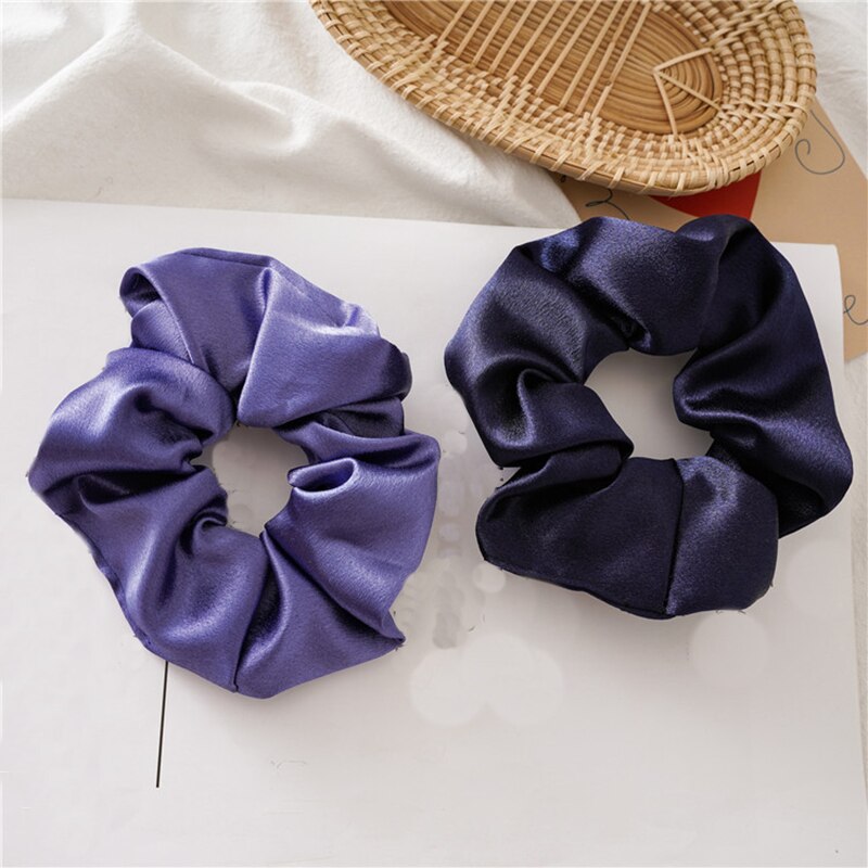 Coletero de seda elástica para niña y mujer, gomas para el pelo de satén púrpura, lazos de goma para el pelo, accesorios para el cabello