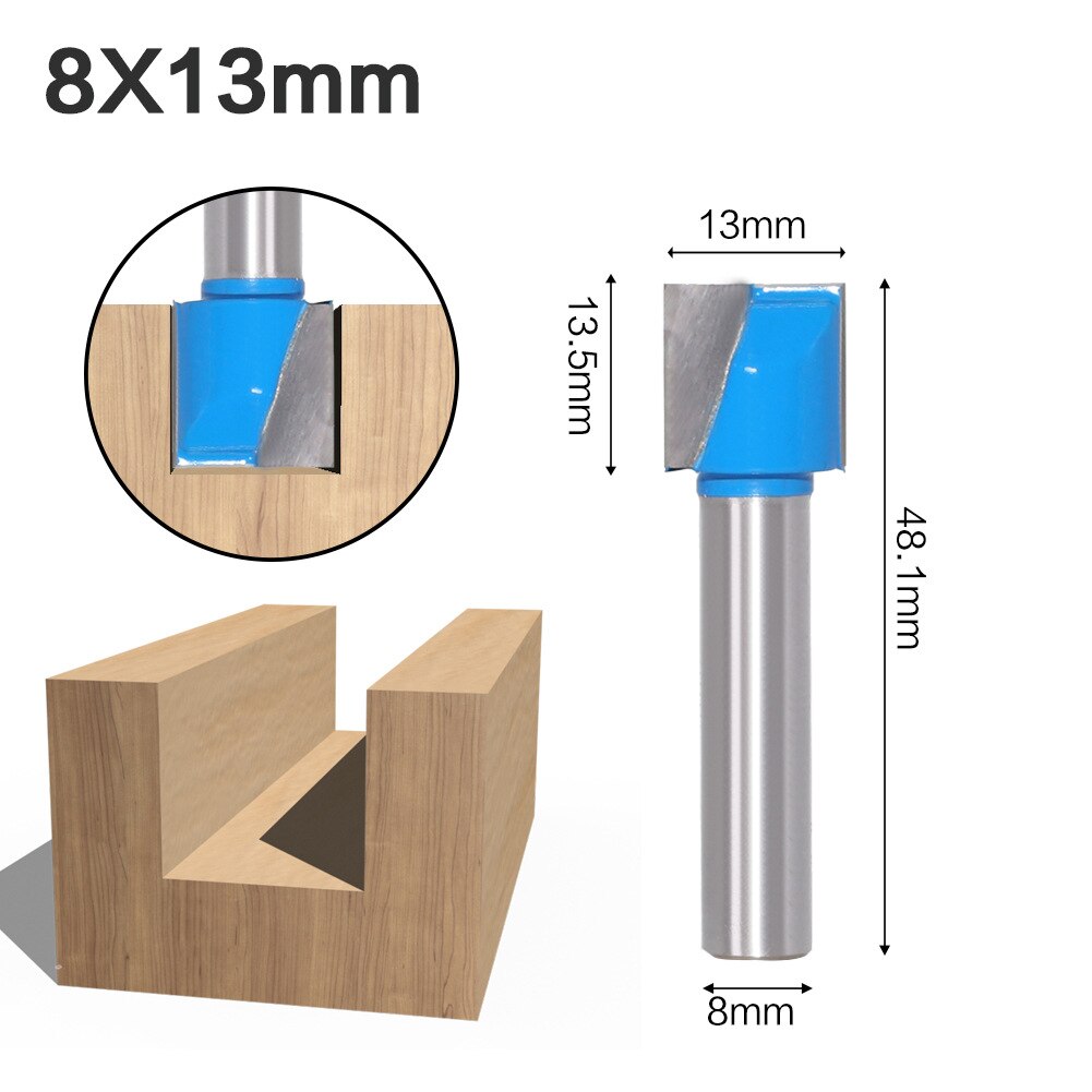 8mm Shank Surface Planing Bottom Cleaning Wood Milling CNC Cutter Engraving Knife Router Bit Woodworking Tools 10-32mm for wood: 8X13mm