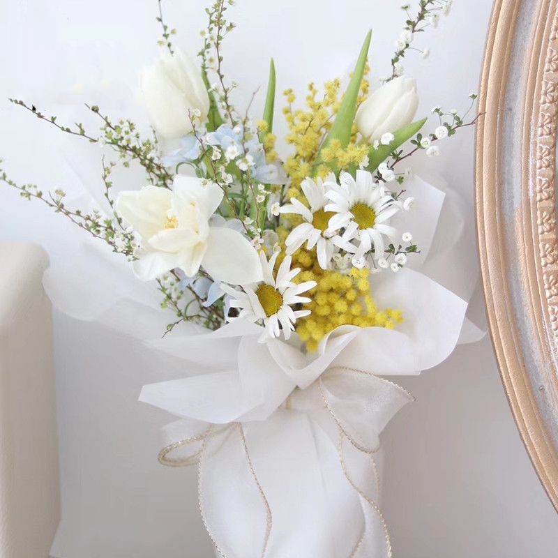 Cinta de Organza de seda con borde ondulado dorado, cintas de encaje para coser, tela, decoración de encaje, 50mm, 1 yarda por lote