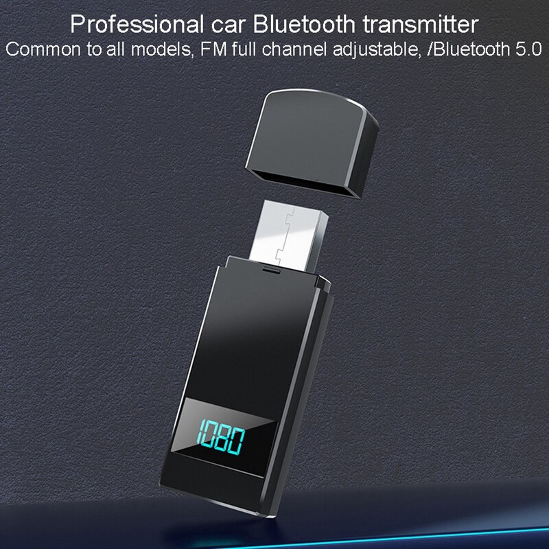 Bluetooth 5.0 Car Adapter Wireless Audio Receiver MP3 Player Wide Compatibility Receiver Built-in Micphone