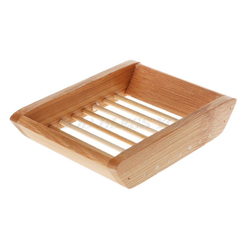Bærbare sæbeskåle enkel bambus manuel afløbssæbeboks badeværelse badeværelse sæbeboks i japansk stil: 2