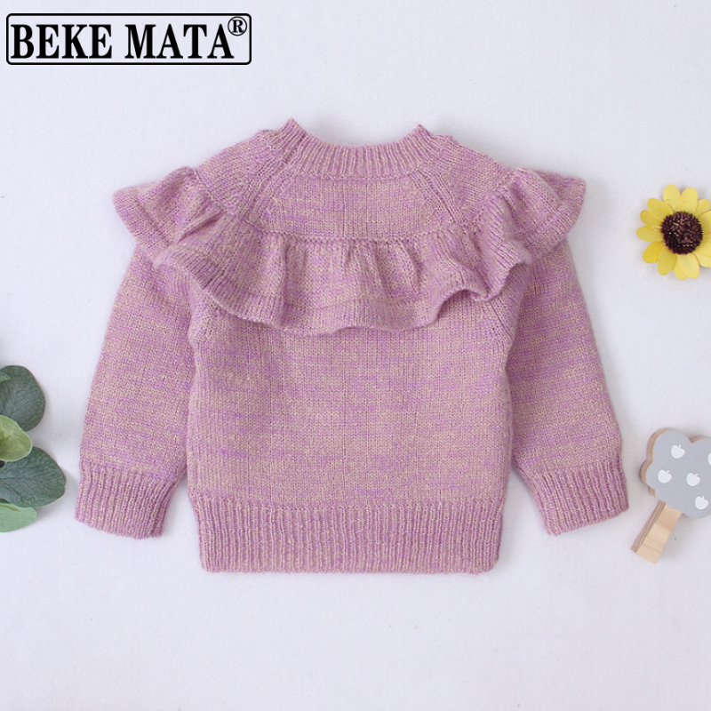 Baby Meisje Kleding Herfst Ruche Gebreide Baby Meisje Trui Lange Mouwen Katoenen Peuter Tops Baby Trui Vest Kleding