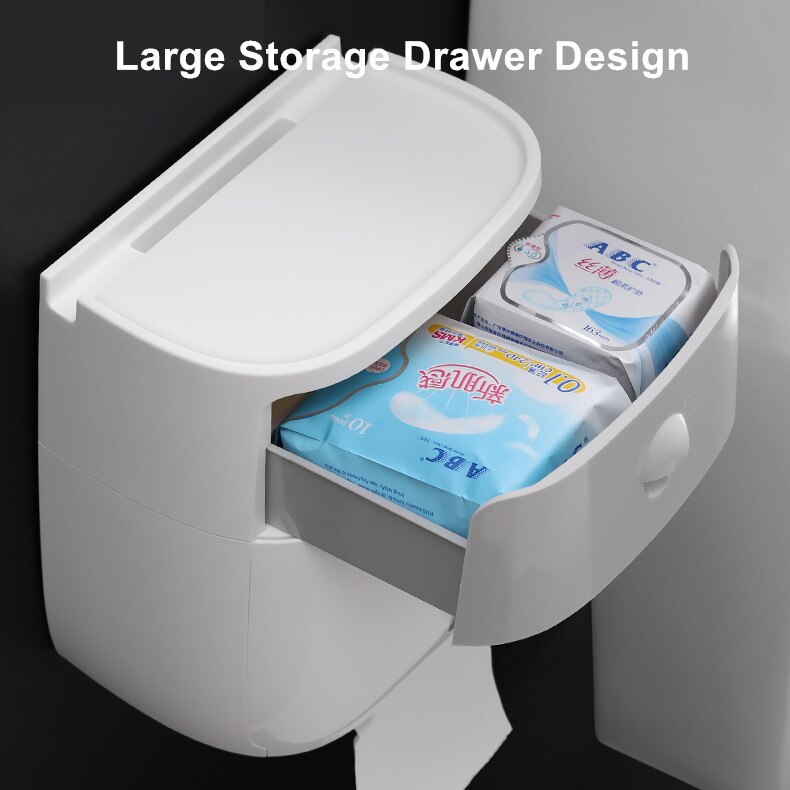 Wall-Mounted Bathroom Tissue Box Tissue Dispenser for Multifold Paper Towels Tissue Storage Box Drawer Kitchen Organizer