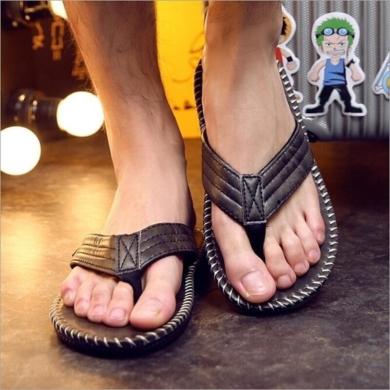 Décontracté Sideline pantoufles hommes tongs été britannique vent sandales antidérapant fond épais talon plat chaussures de plage