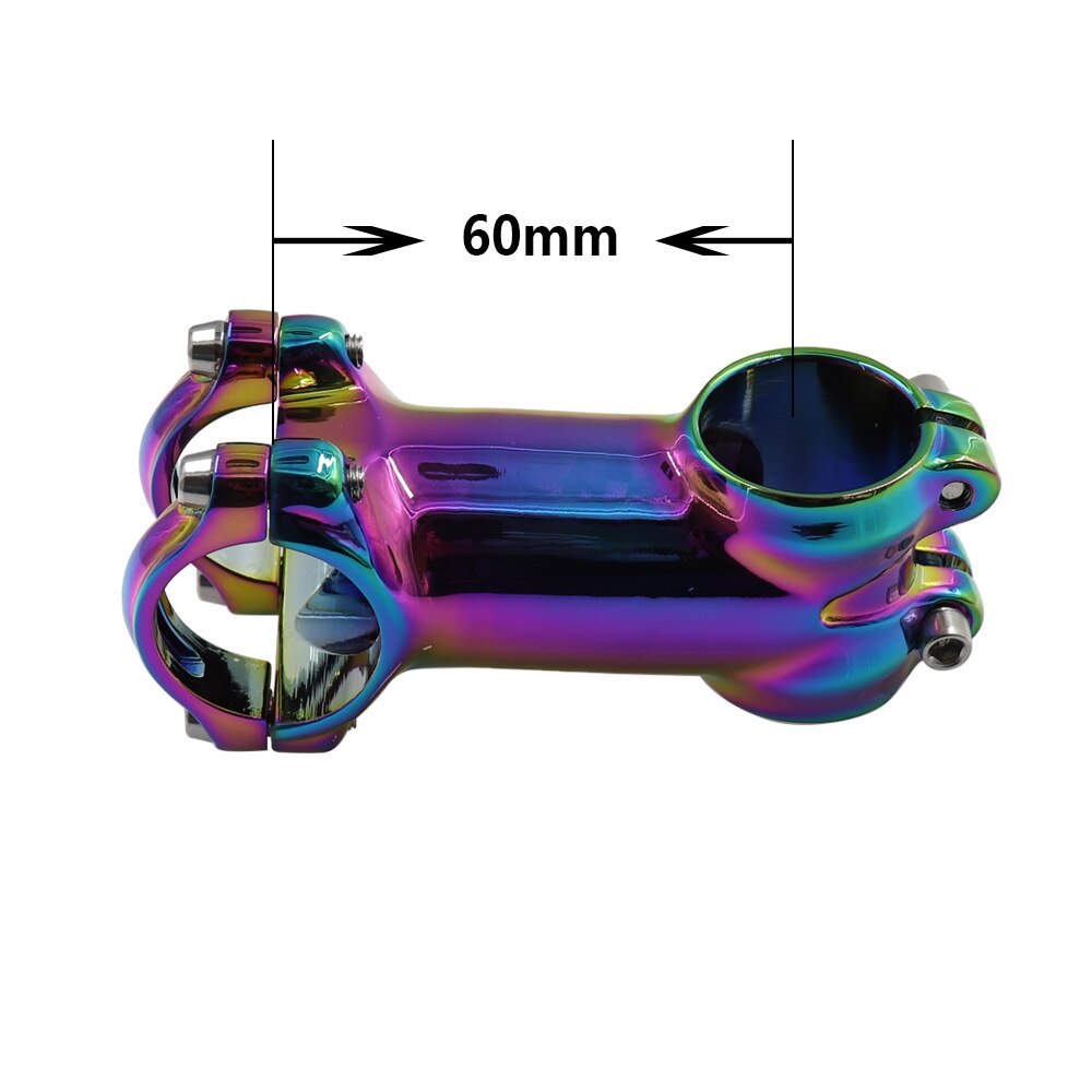 Regenbogen Fahrrad Lenker Vorbau 6 Grad 31,8mm * 60/70/80/90mm Berg Straße Fahrrad bunte Stengel MTB XC Behälter DH FR Fahrrad Stengel: 60MM