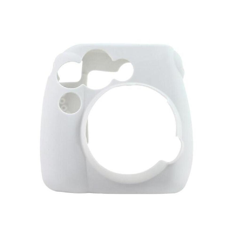 Kleurrijke Camera Gevallen Geschikt Voor Polaroid Fujifilm Instax Mini 8/8 + 9 Carrying Opslag Cover Bag Zacht Siliconen Huid Beschermhoes: WHITE