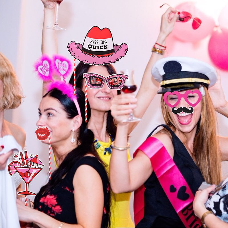 Hawaii Photo Booth Props Funny Mask Bride To Be Wedding Birthday Carnival Party Flamingo Photobooth Props Tropical Summer Supply