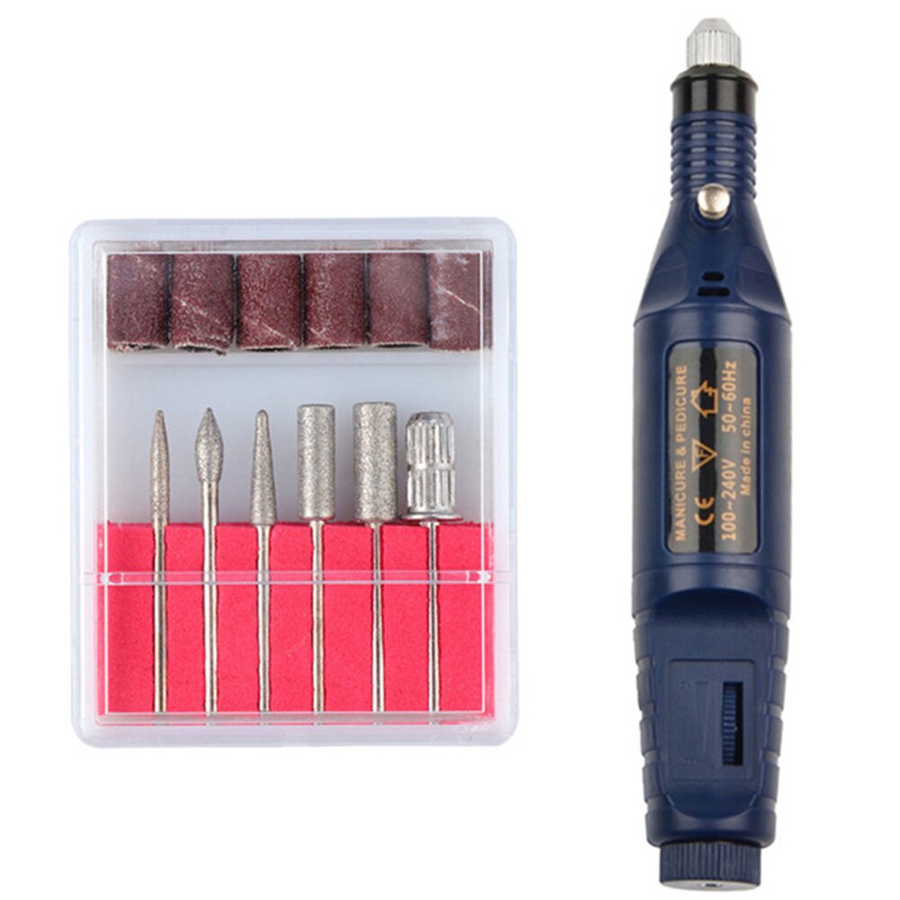 1 set nagelvijl mini draagbare duurzame elektrische nagelvijl nagelkunstgereedschap nagelpolijstmachine voor thuis: Blauw
