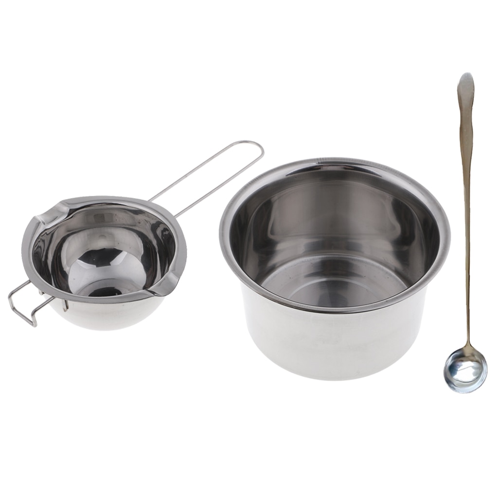 3Pcs Rvs Kaars Wax Smelten Pot Dubbele Boiler Roeren Lepel Diy