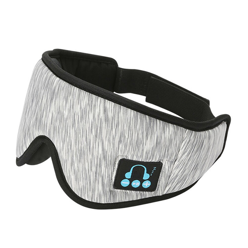 Calling 3D Sleep Eye Mask Cover Wireless Bluetooth V5.0 Sleep Headphones Portable Blindfold Travel Eyepatches: White