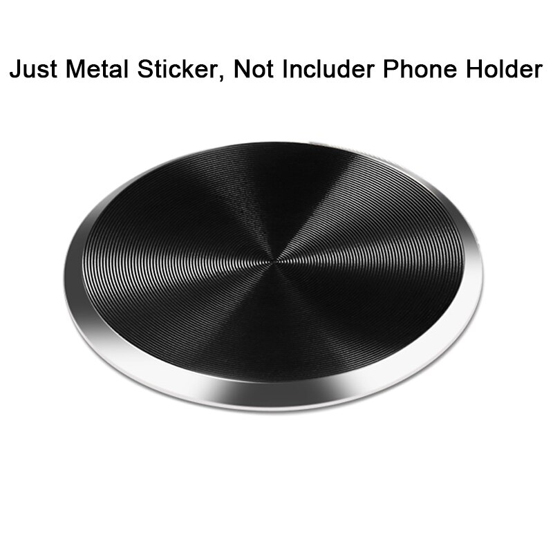 Plating Metall Platte für Magnetische Auto Telefon Halter Aluminium Legierung Aufkleber auf Auto Halterung Telefon Halter für iPhone 12 Samsung xiaomi: Black