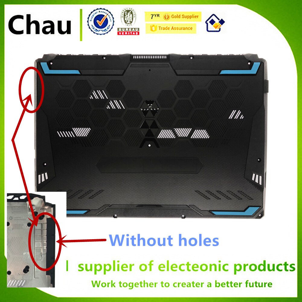 Laptop Palmrest Cover & Bottom Case for Asus FX506 FA506 - PVC Material: D Without holes Blue