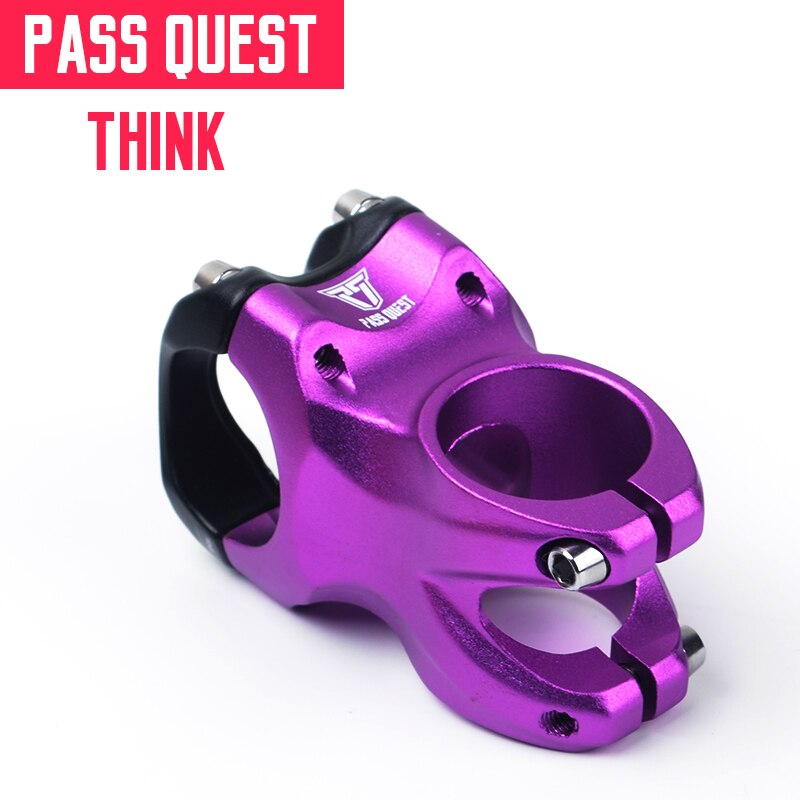 PASS QUEST alloy Bicycle stem DJ/AM/FR/DH Downhill Mountain Bike stem 0 degree 45MM Stem for XC AM MTB Mountain Bike Bicycle: Purple