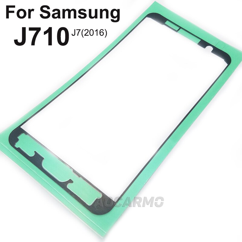 Fita adesiva aocarmo para samsung galaxy j710 j7 (2016), substituição de cola frontal com moldura de lcd