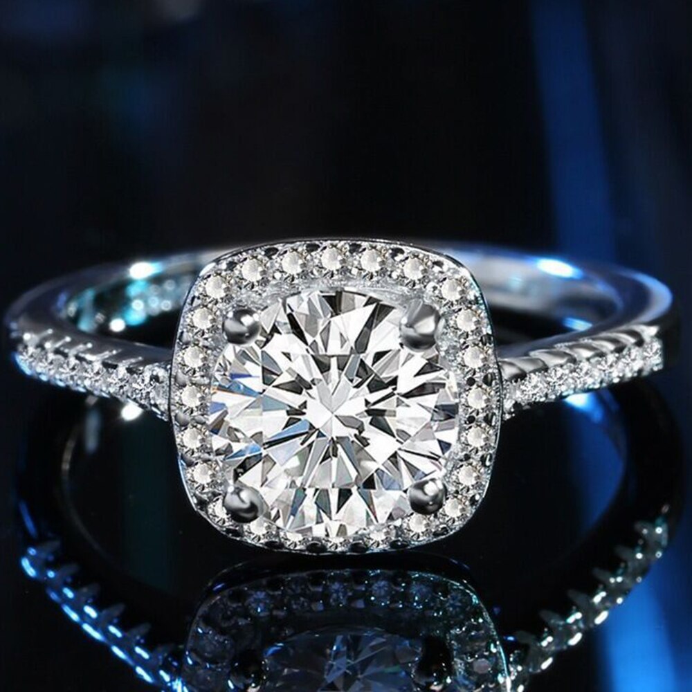 klassische Frauen Ring Trend Weiß AAA Kristall Zirkon Engagement Ringe für Frauen Hochzeit Schmuck