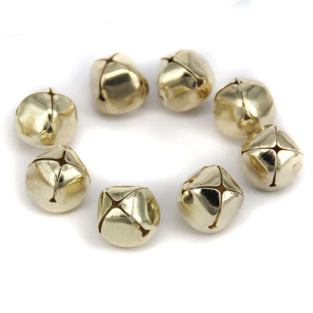 Pack  of 100 15mm järnkulor jingle bells för smycken gör diy dekoration guld