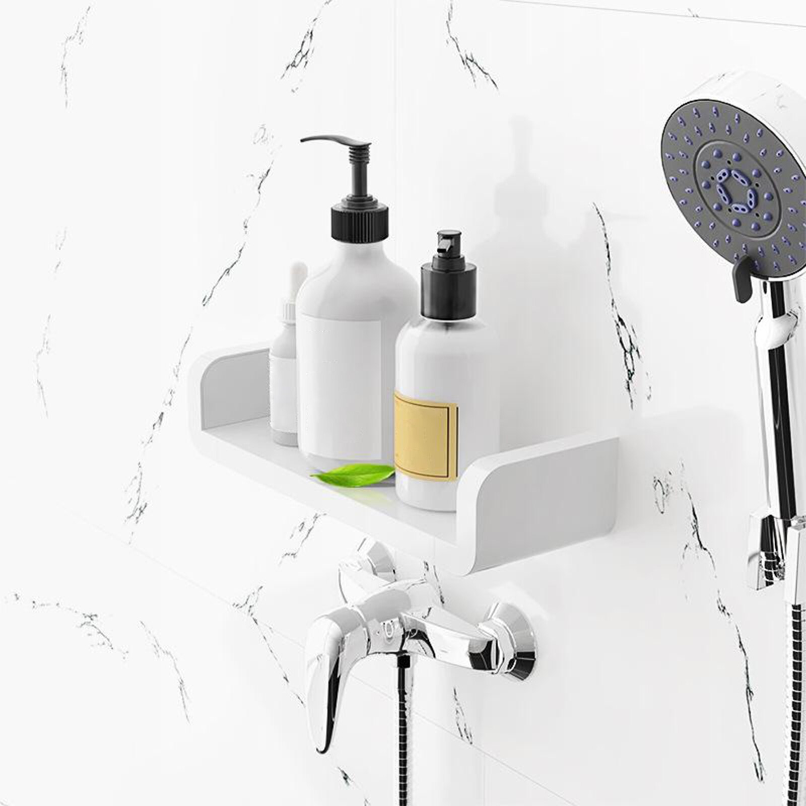 1pcs Floating Wall Hanging Shelves White U Shaped for Bathroom Display Organizer Mounted Bedside Dorm Bed Corner Shelfs