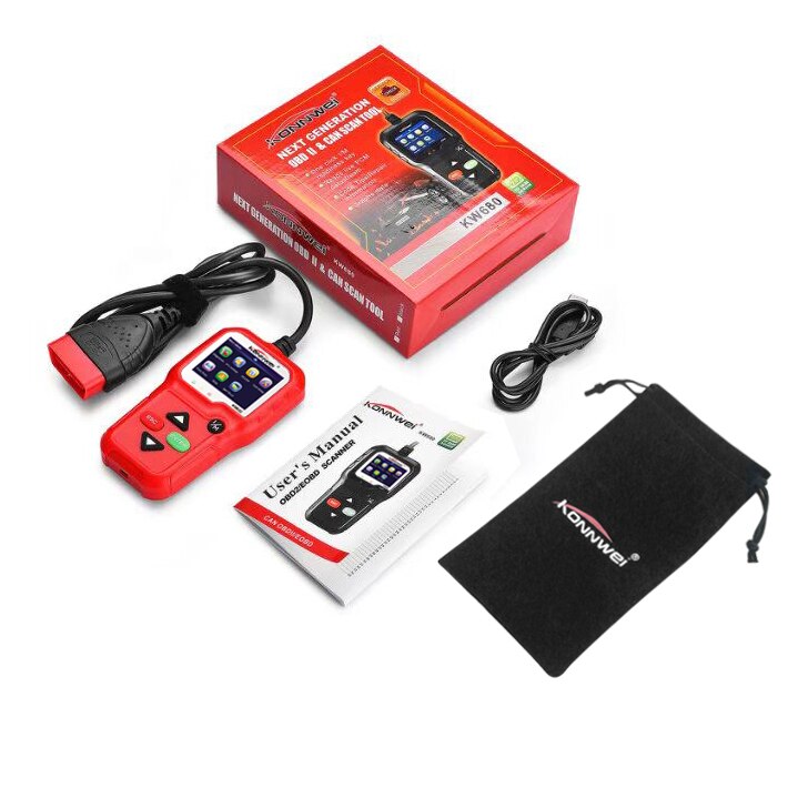 100% Originele OBD2 Scanner Automotive Scanner KW680 Obd 2 Eobd Auto Diagnostische Scanner Fault Fout Code Reader Scan Tool