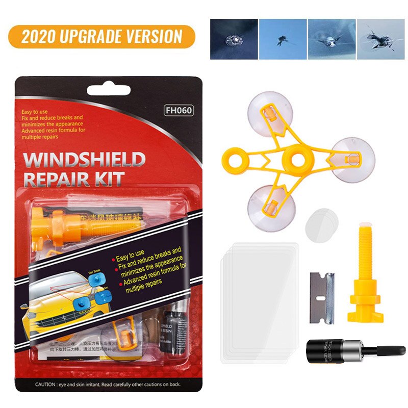 Windshield Galss Repair Kit Resin Shield Car Window Screen Polishing Resin Sealer Set DIY Car Glass Crack Repair Restore Tool D5