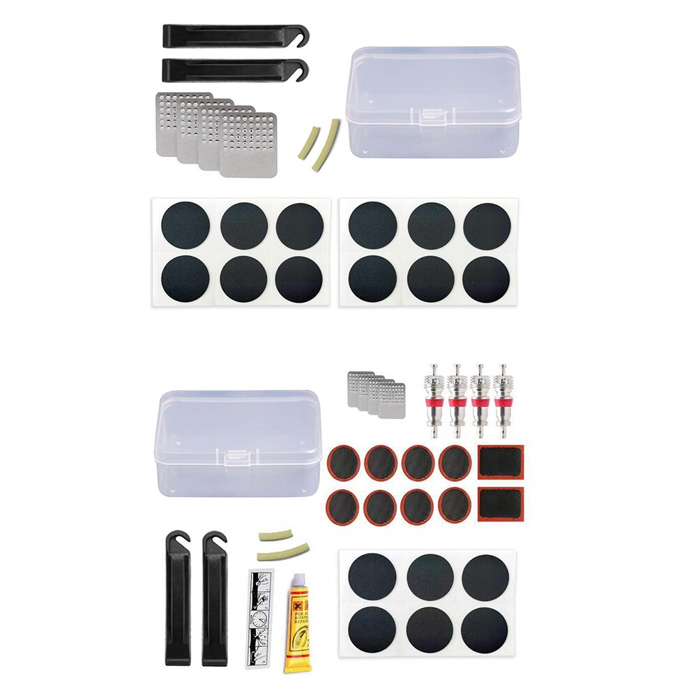 20/29pcs Bike Bicycle Flat Tire Repair Kit Tool Set Kit Plastic Rubber Glue Free Rubber Puncture Patches