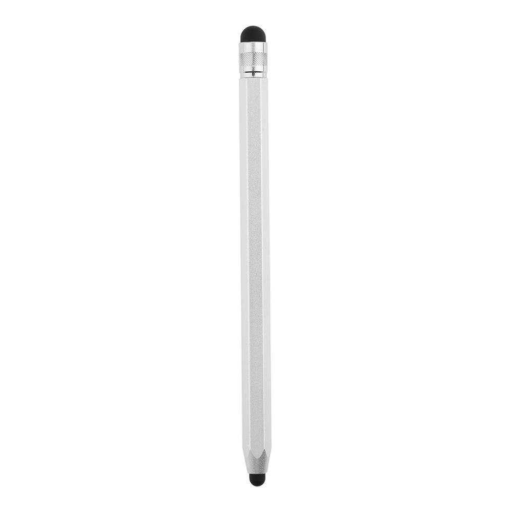 WK129 Silikon Dual Tipps Kapazitive Stift Stift berühren Bildschirm Zeichnung Stift für Smartphone Tablette PC Computer Bunte Tablette Kuli: Silber-