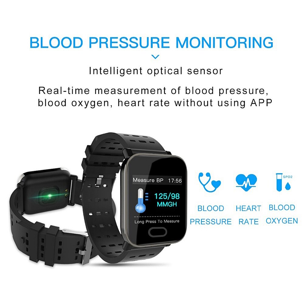 Reloj inteligente, reloj de pulso cardíaco, pulsera inteligente, relojes deportivos, reloj inteligente resistente al agua, pulsera de seguimiento de Fitness, Monitor de ritmo cardíaco