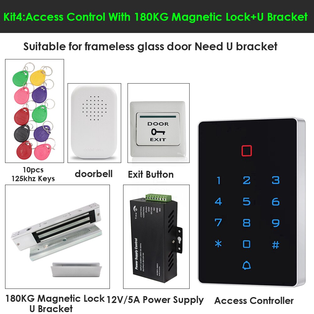 Backlight Standalone Keypad RFID Access Control Kit Electronic Door Access System Power 125KHZ Access Control Kits with WG 26